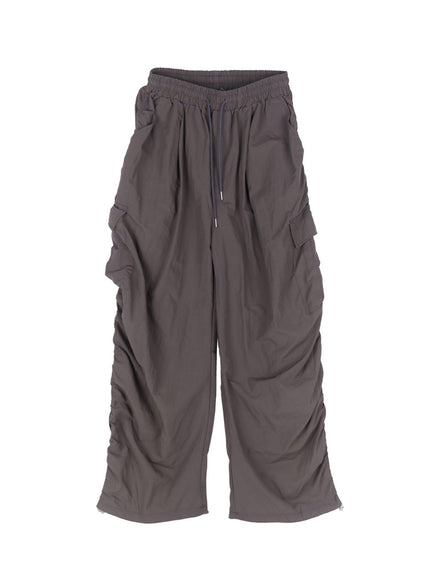 adjustable-nylon-cargo-pants-iu509 / Dark gray