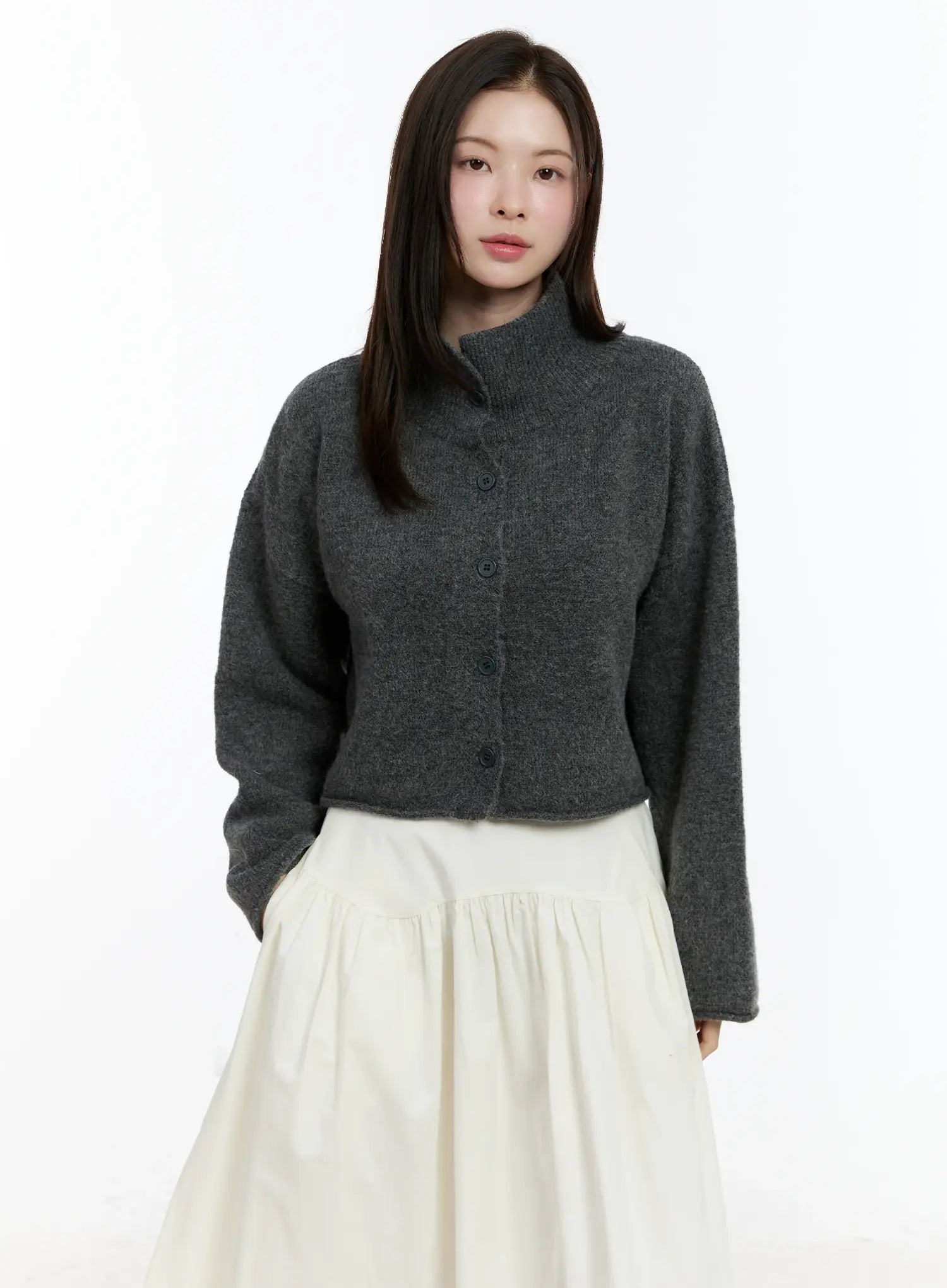 cropped-cardigan-id510 / Dark gray