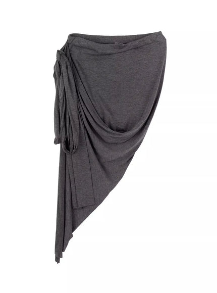 asymmetrical-slit-midi-skirt-co516 / Dark gray
