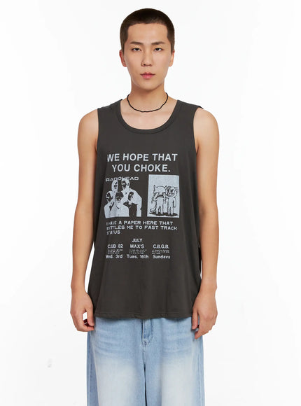 mens-graphic-sleeveless-tee-ig508 / Dark gray