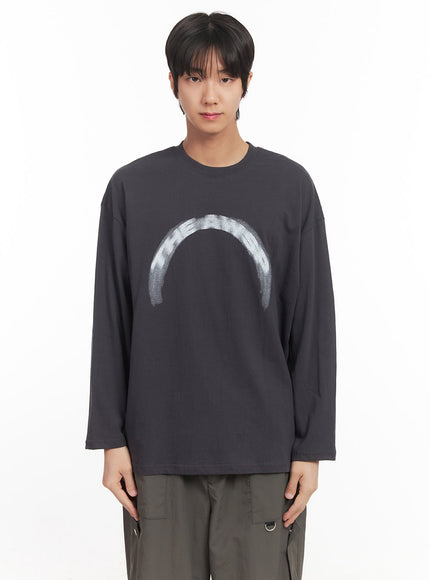 Men's Graphic Cotton Long Sleeve Shirt IA510