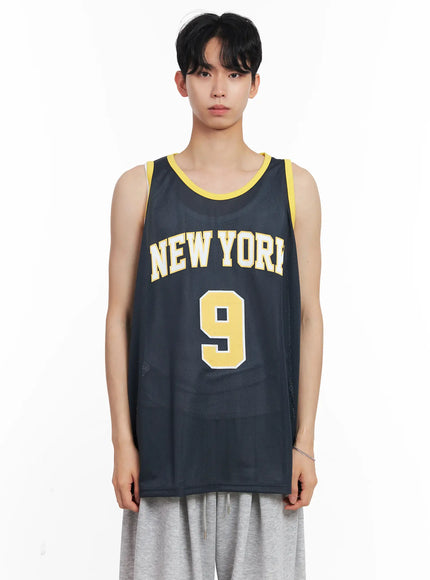 mens-new-york-mesh-jersey-tank-il504 / Dark gray