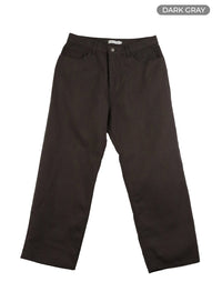 mens-cotton-wide-fit-pants-iy402 / Dark gray