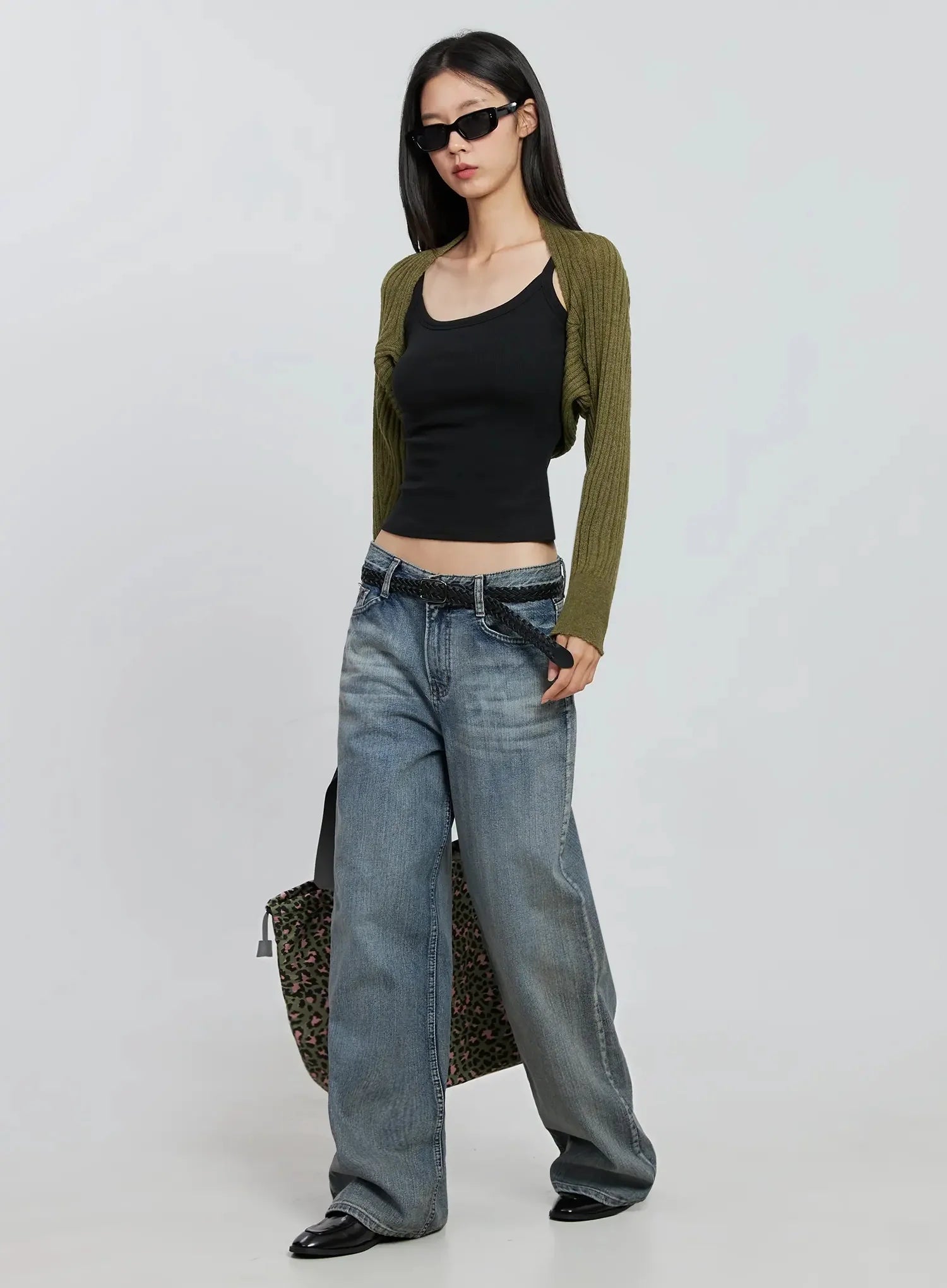 Ribbed Knit Bolero IN507