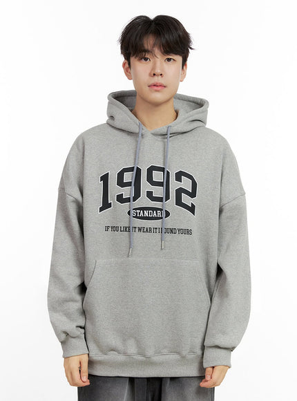 mens-long-sleeve-hoodie-sweatshirt-in422 / Gray