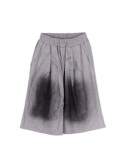 gradient-washed-bermuda-sweat-shorts-iy525 / Gray