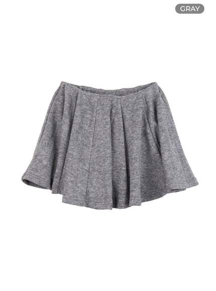 flare-banded-mini-skirt-io409 / Gray