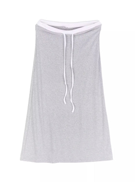 two-tone-comfy-maxi-skirt-iu523 / Gray