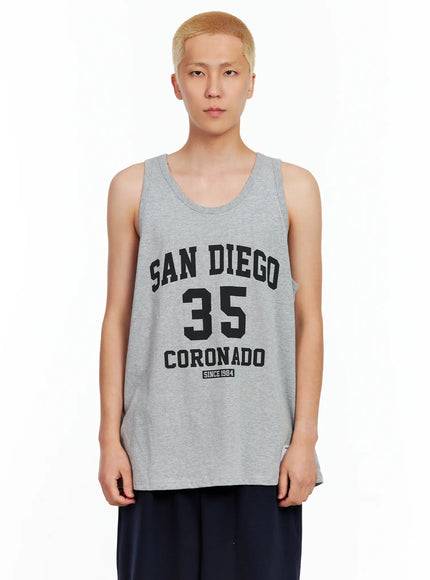 mens-san-diego-graphic-sleeveless-top-il514 / Gray