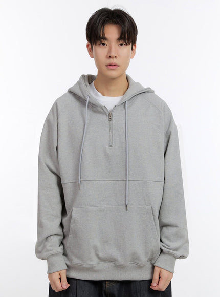 mens-half-zip-hoodie-im525 / Gray