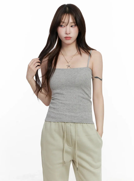 romantic-floral-padded-camisole-top-in514 / Gray