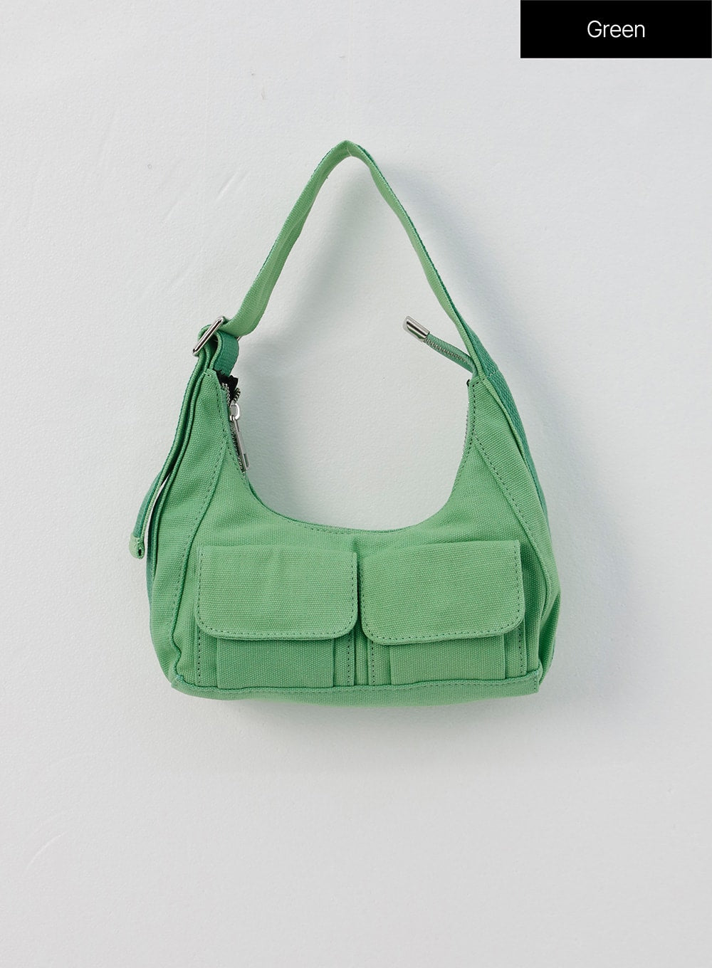 cotton-pocket-shoulder-bag-is322 / Green