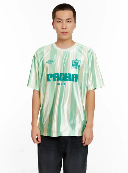 mens-sporty-ibiza-striped-tee-ig511 / Green