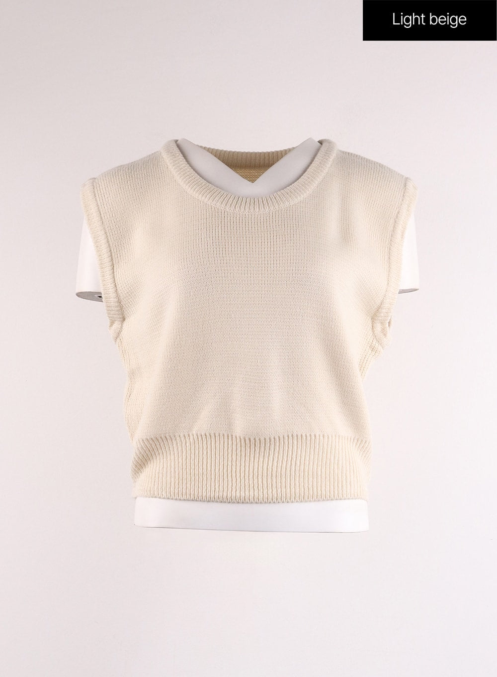 knit-sweater-vest-if402 / Light beige
