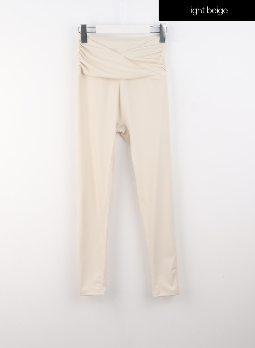 waist-wrapped-leggings-is322 / Light beige