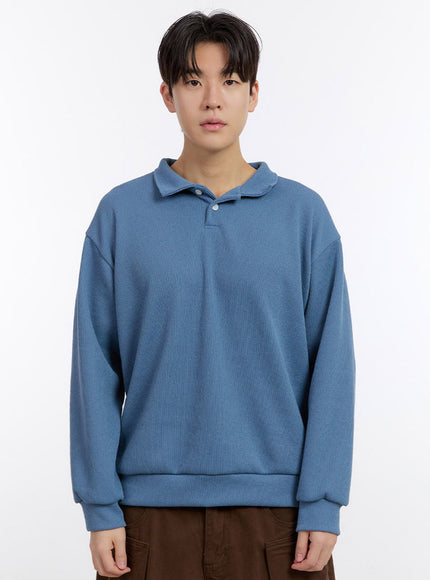 mens-essential-collared-sweatshirt-im525 / Light blue