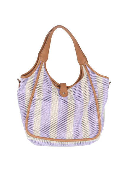 crochet-knit-shoulder-bag-is516 / Light purple