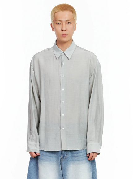 mens-soft-linen-long-sleeve-shirt-il514 / Mint