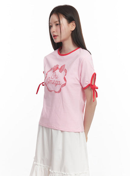 ribbon-cut-graphic-t-shirt-iy509 / Pink