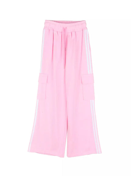 classic-striped-sweatpant-joggers-ic503 / Pink