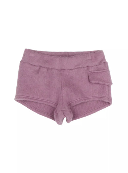 wool-blend-micro-shorts-in528 / Purple