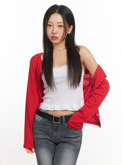 blossom-buttoned-cardigan-ia524 / Red