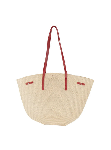 rattan-tote-shoulder-bag-iy509 / Red