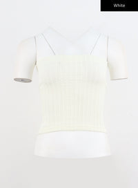 knit-tube-top-cami-io320 / White