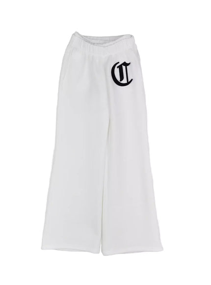 cozy-graphic-thermal-wide-leg-sweatpants-in528 / White