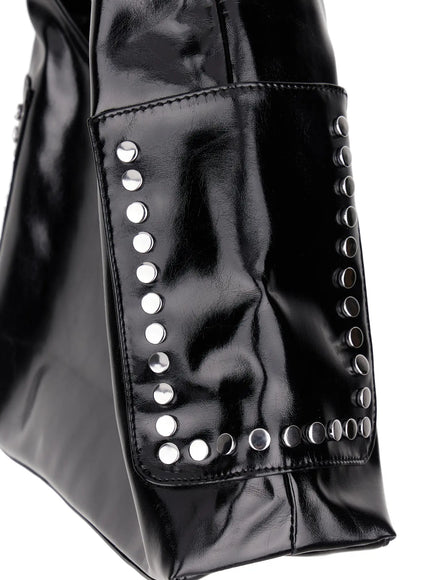 glossy-faux-leather-studded-shoulder-bag-cm520