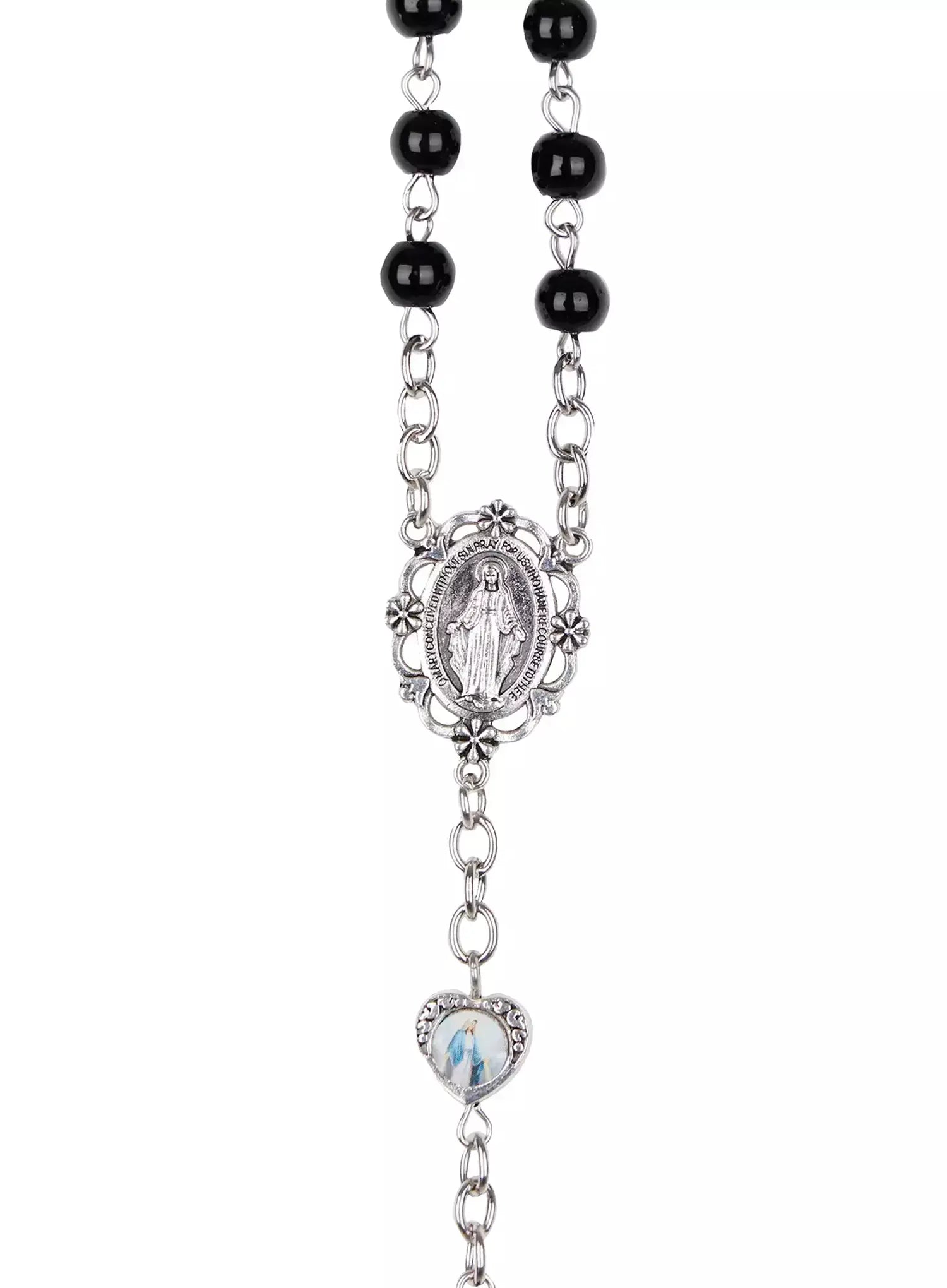 Rosary Style Cross Necklace IN525