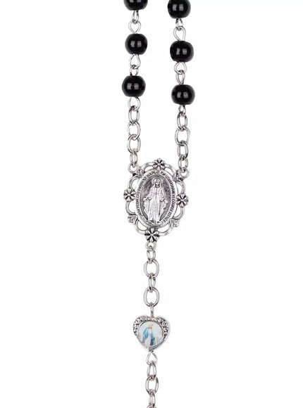 Rosary Style Cross Necklace IN525