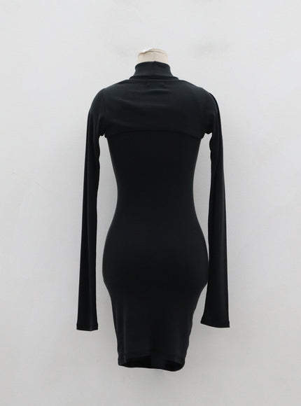 Bolero And Sleeveless Mini Dress Set ID07