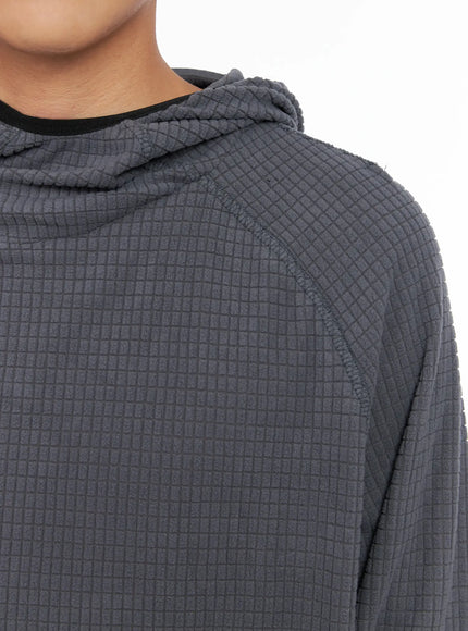 Men's Logo Detail Long Sleeve Hoodie IS502