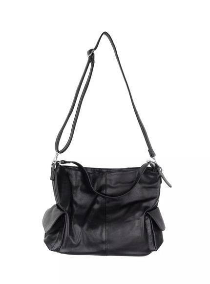 Faux Leather Two-Pocket Shoulder Bag IF505