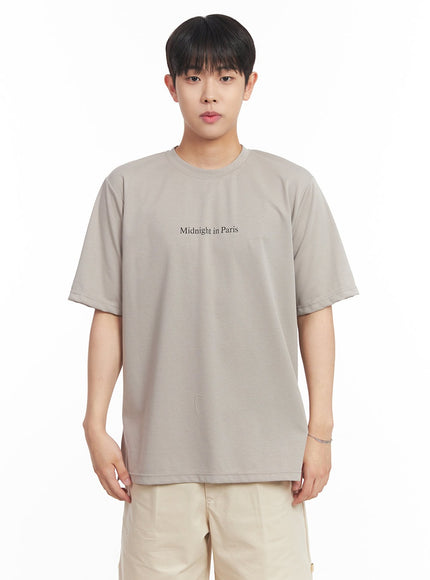 mens-small-graphic-print-t-shirt-ia529 / Beige
