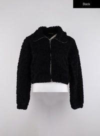 short-faux-shearling-jacket-id315 / Black