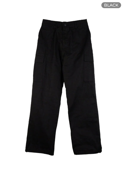 mens-loose-fit-cargo-pants-ig409 / Black
