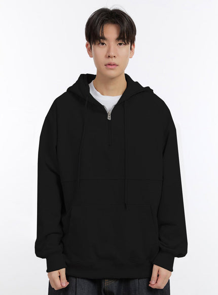 mens-half-zip-hoodie-im525 / Black
