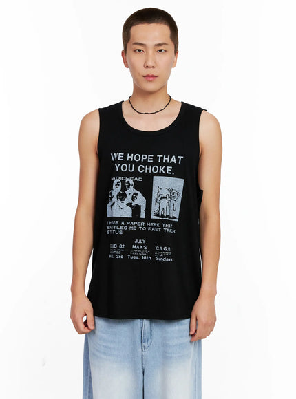 mens-graphic-sleeveless-tee-ig508 / Black
