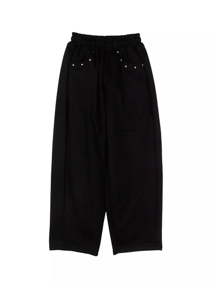 belted-baggy-sweatpants-id525 / Black