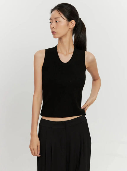 u-neck-knit-tank-il528 / Black