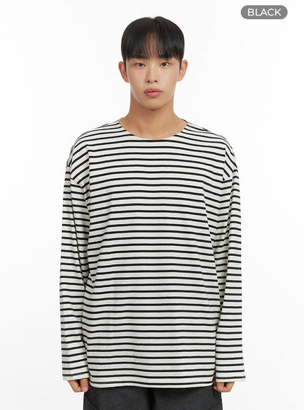 mens-classic-stripe-t-shirt-io420 / Black