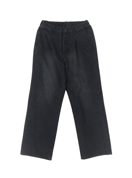 Men's Pintuck Washed Jeans IA511