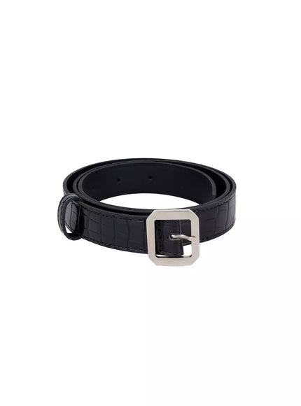 Square Buckle Textured Belt IJ509
