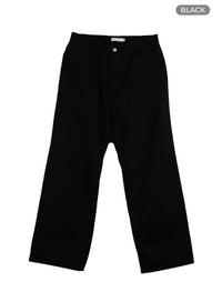 mens-cotton-wide-fit-pants-iy402 / Black