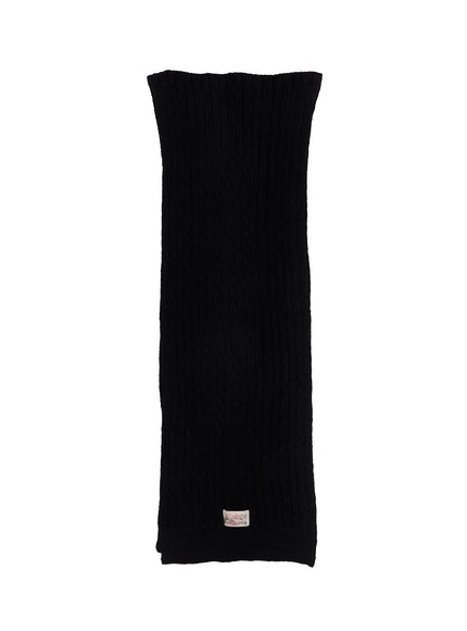 classic-cable-knit-scarf-in510 / Black