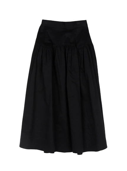 shirred-long-skirt-id510 / Black