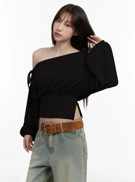 Off-Shoulder Knit Sweatshirt IJ521