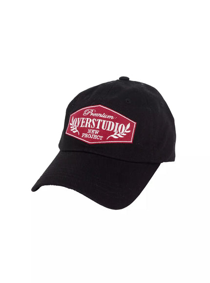 two-tone-lettering-baseball-cap-im519 / Black